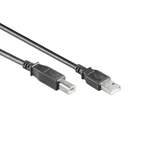 Afbeelding van USB 2.0 kabel USB-A-male > USB-B-male zwart 0,5m