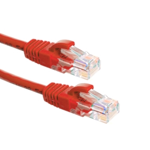 Afbeelding van patchkabel CAT5E U/UTP 4P24 PVC snagless rood RJ45  0.5m