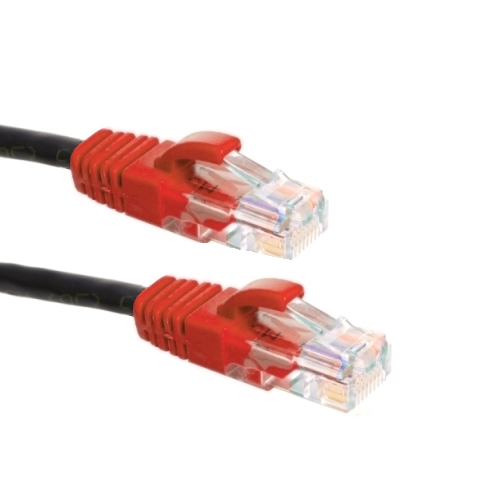 Afbeelding van patchkabel cross-over CAT5E U/UTP 4P24 PVC zwart RJ45 rood  2.0m