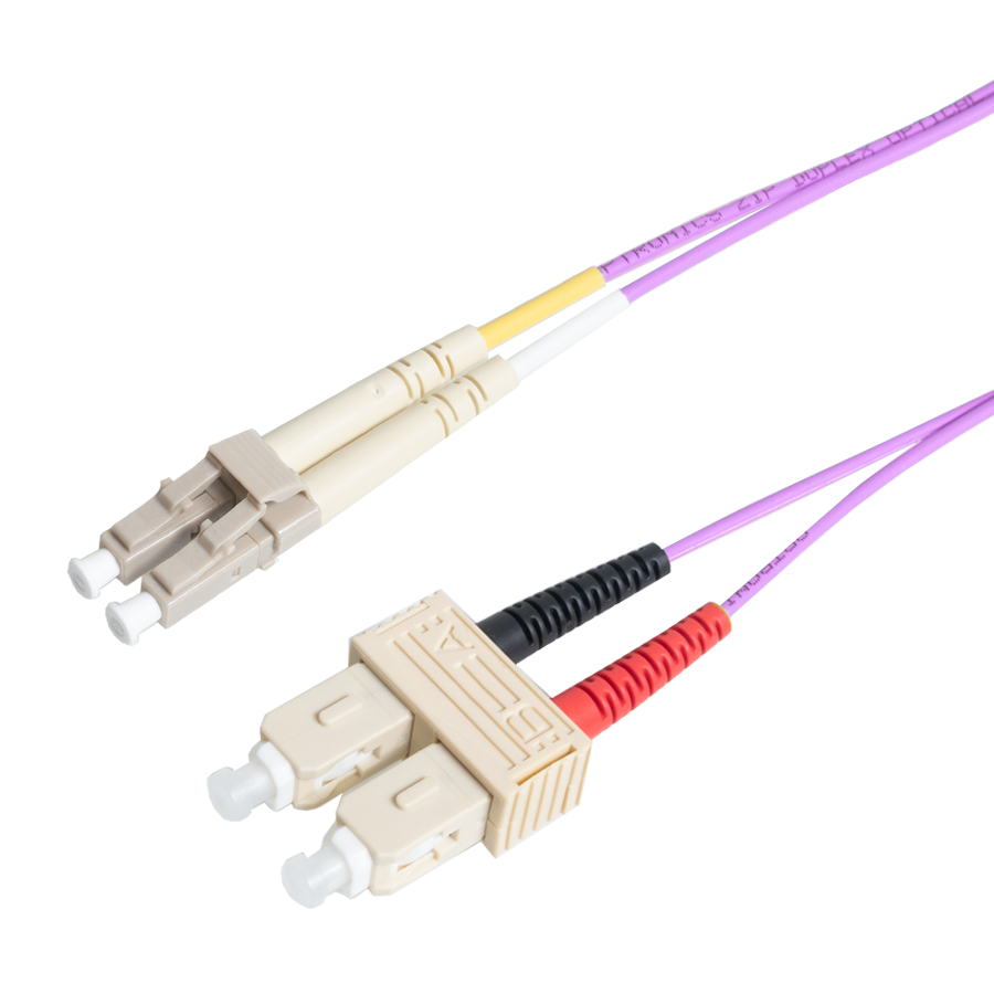 Afbeelding van patchcord MultiMode Duplex LC-SC  1.0m OM4 Violet d2mm Enhanced