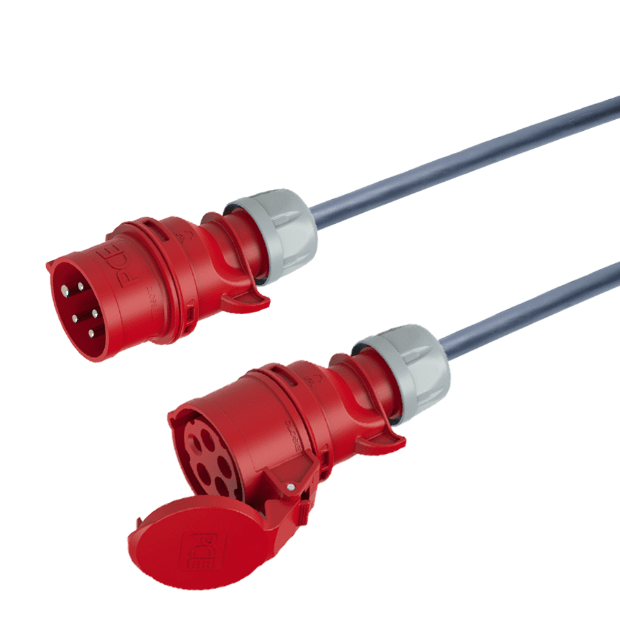 Afbeelding van verlengkabel H07RNF 2,5mm2 CEE 5 pin 16A 400V rood PCE  5,0m