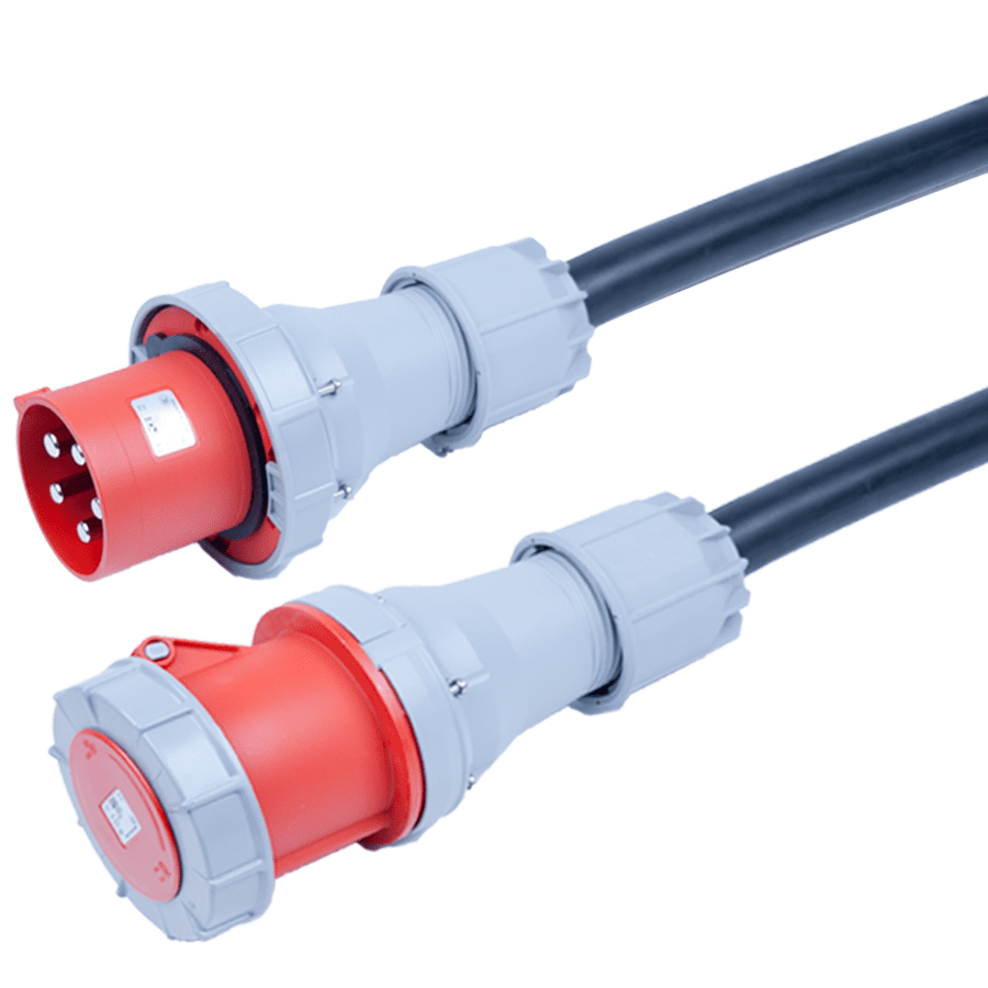 Afbeelding van verlengkabel H07RNF 25mm2 CEE 5 pin 125A 400V rood PCE  5,0m