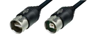 Afbeelding van USB 2,0 kabel Neutrik USB-A-male > USB-B-male  1,0m IP65