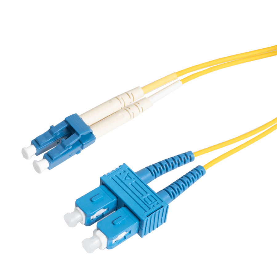 Afbeelding van patchcord SingleMode Duplex LC-SC  0.5m G652D Yellow d3mm Enhanced