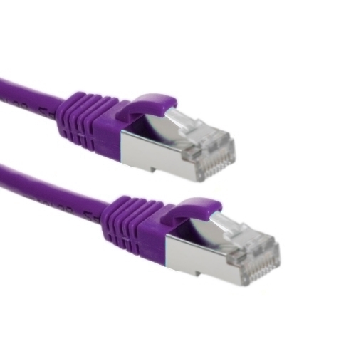 Afbeelding van patchkabel CAT6 S/FTP 4P26 LSZH paars RJ45 snagless  0.5m