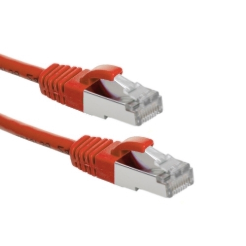 Afbeelding van patchkabel CAT6A S/FTP 4P26 LSZH rood RJ45 snagless  0.5m