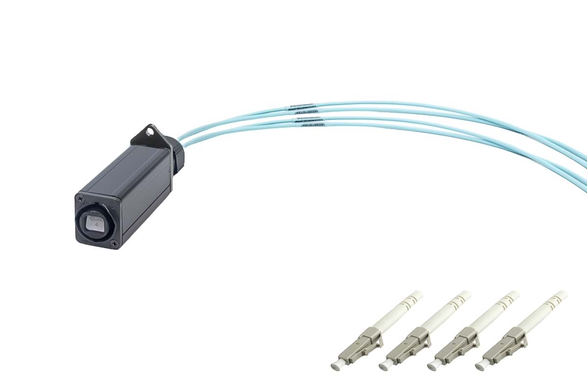 Afbeelding van Fiber BreakOut opticalCON QUAD > 4x 0.5m LC MultiMode OM3