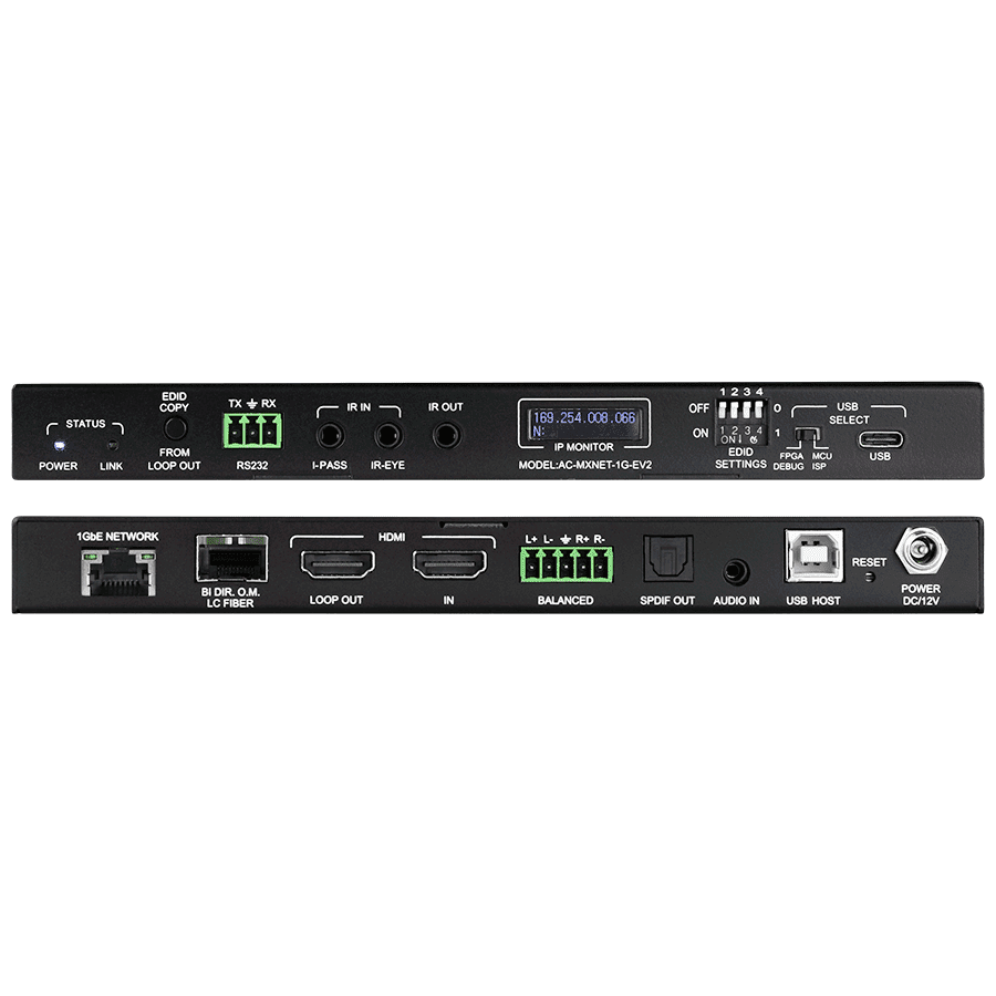 Afbeelding van MXnet 1G-V2 Encoder HDMI HDMI Loop USB IR RS232 Fiber RJ45