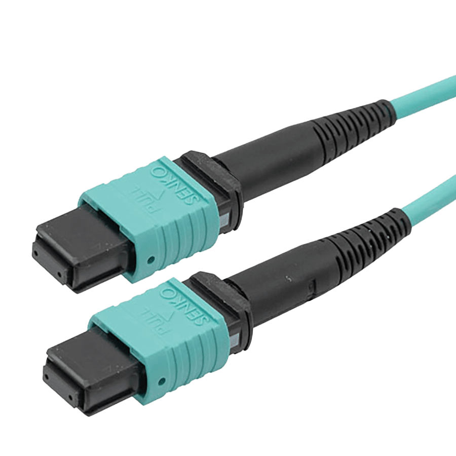 Afbeelding van patchcord MultiMode MPO8 fem>fem  5m OM3 B2ca-s1ad1a1 EasyFiber Aqua