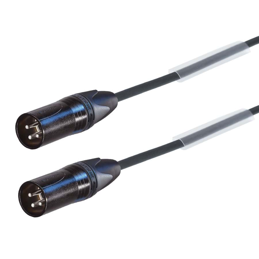 Afbeelding van audiokabel FLEX zwart XLR 3p M>M zwart-zilver 10m perivox-Neutrik