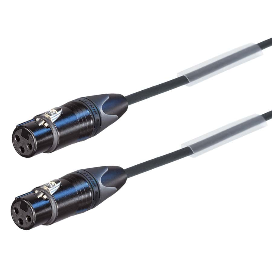 Afbeelding van audiokabel FLEX zwart XLR 3p F>F zwart-zilver 10m perivox-Neutrik