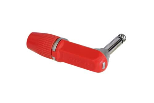 Afbeelding van jack 6,3mm steker 2-polig haaks nikkel tule rood NYS