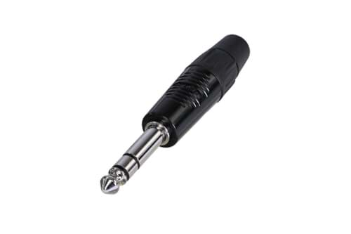 Afbeelding van jack 6,3mm steker 3-polig zwart Finger Groove