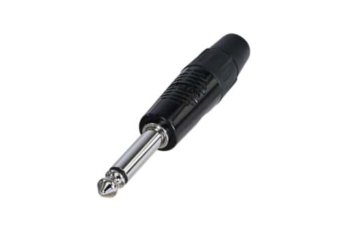 Afbeelding van jack 6,3mm steker 2-polig zwart Finger Groove