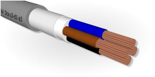 Afbeelding van installatiegrondkabel VO-YMvKas  2x 1.5+1.5mm2 Dca-s2 grijs