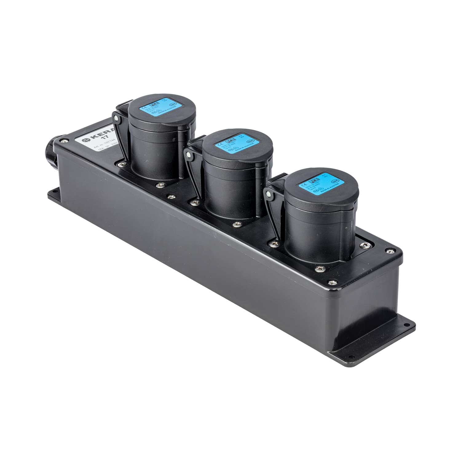 Afbeelding van snoercentrale 3-voudig CEE 3p 16A 230V zwart M20