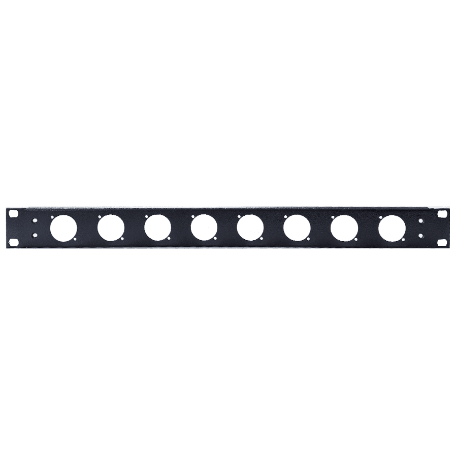 Bild von frontplaat 19inch 1HE-U gaten 8x powerCON TRUE1 staal zwart (tbv CBox)