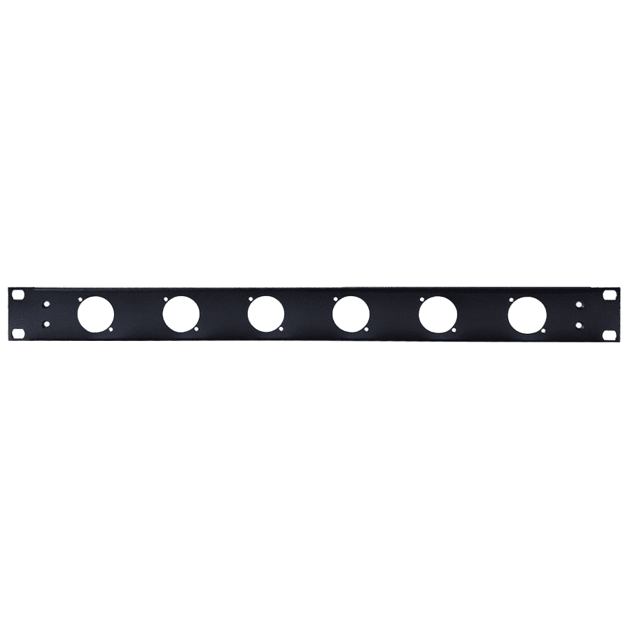 Bild von frontplaat 19inch 1HE-U gaten 6x powerCON TRUE1 staal zwart (tbv CBox)