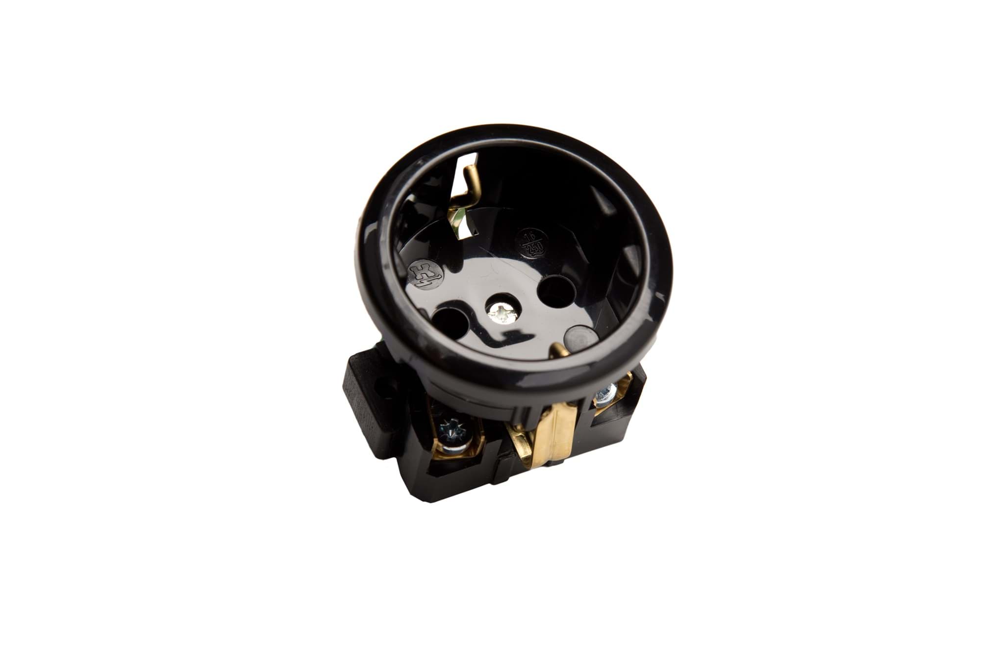 Afbeelding van inbouwcontactdoos randaarde rond 50mm schroef zwart Kaiser