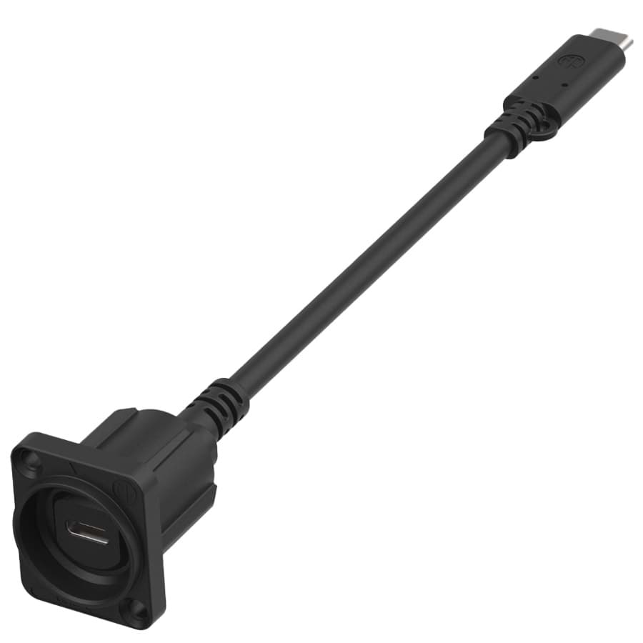 Afbeelding van USB-C chassisdeel -D- incl. 10cm kabel +USB-C 5G