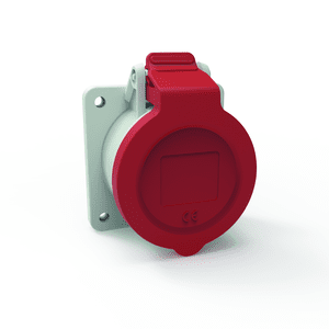 Afbeelding van CEE wcd-inbouwRecht 5p  16A 400V 6h rood 75x75mm IP44 Bals QuickConnec