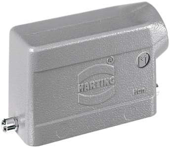 Picture of Han 16B-1LOCK kabelhuis laag zij-invoer M25 grijs