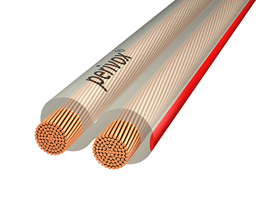 Bild von Laudsprecherkabel FLACH 2x2,5mm2(0,20) transparant/transparant-rot