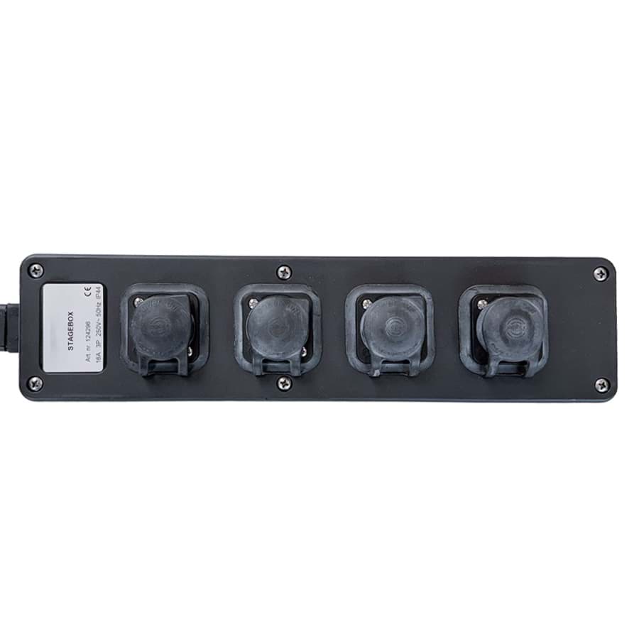 Afbeelding van snoercentrale powerCON TRUE1 4xOUT+afdekkap zwart M20 doorlaat 6-12mm