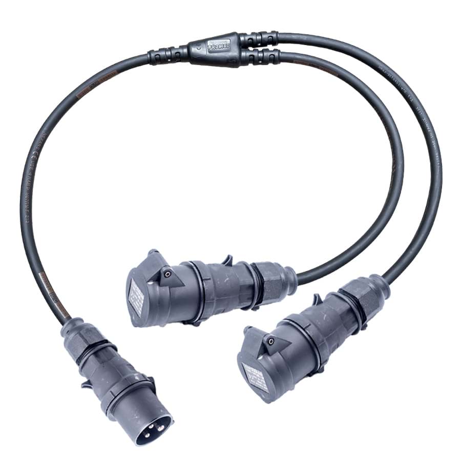 Bild von Y-splitter H07RNF 2,5mm2 CEE 3p 16A zwart M>0,5>>Y>0,5>2F Bals